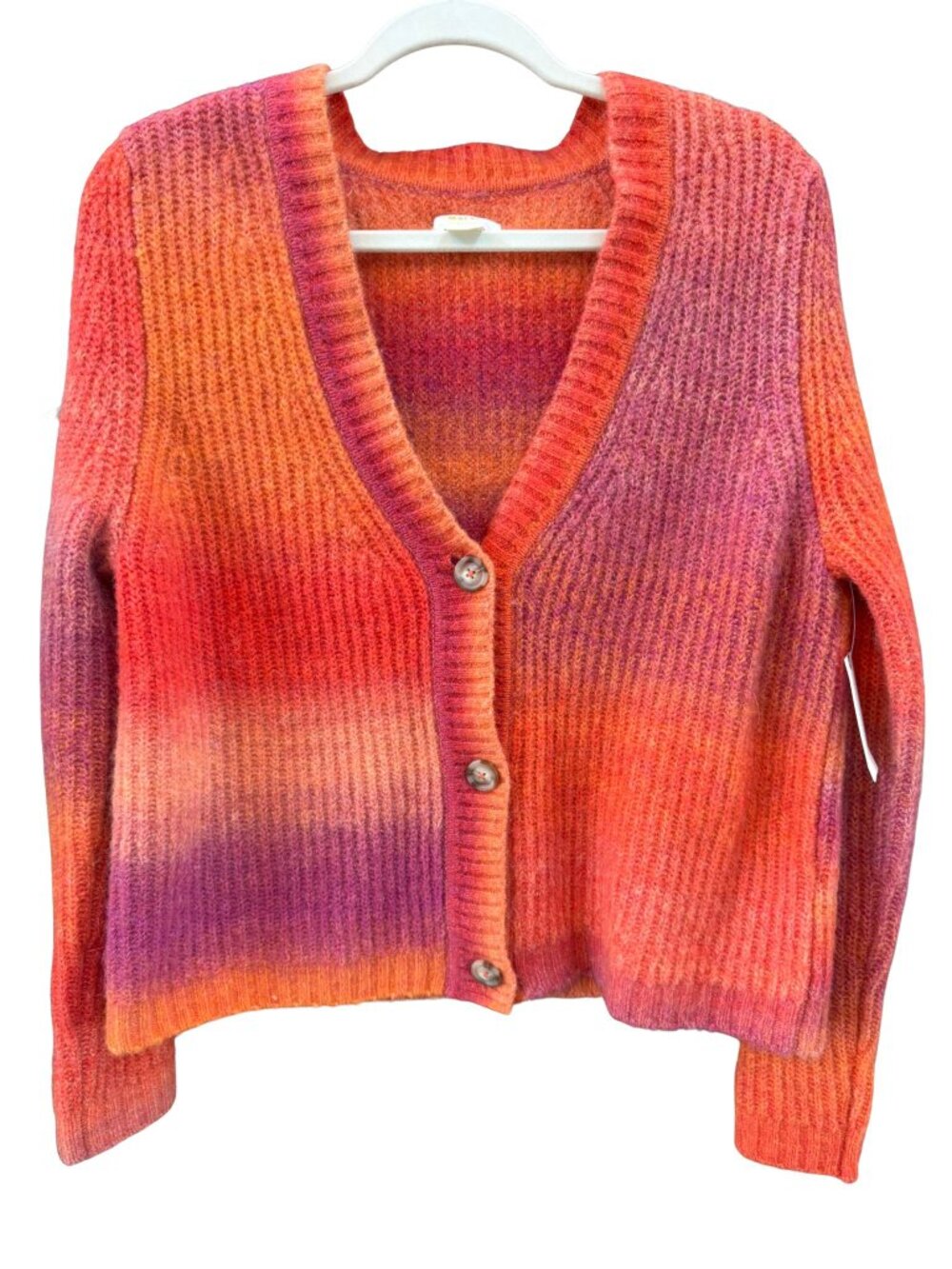 NWT Anthropologie Maeve Sunset Ombré Fuzzy Cardigan Sweater S